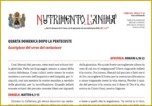 Scopri di più sull'articolo Nutrimento per l’Anima – QUARTA DOMENICA DOPO LA PENTECOSTE – Guarigione del servo del centurione