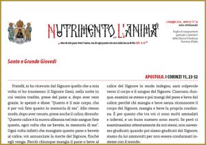 Scopri di più sull'articolo Nutrimento per l’Anima – Santo e Grande Giovedì